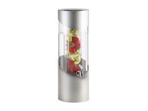 3 Gallon Round Stainless Steel Beverage Dispenser with Ice Chamber